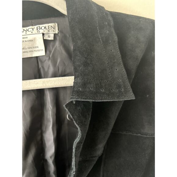 VTG Nancy Bolen City Girl Suede Jacket Sm Womens Leather Boho Black Whimisgoth - Picture 7 of 16